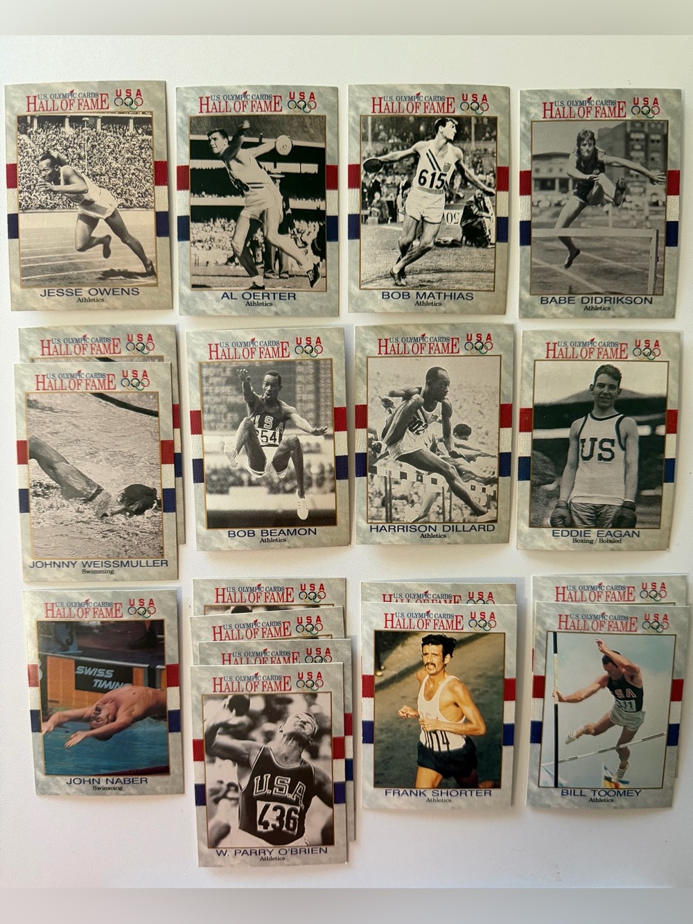Vintage USA Hall of Fame Olympics Trading Card Set - Multi